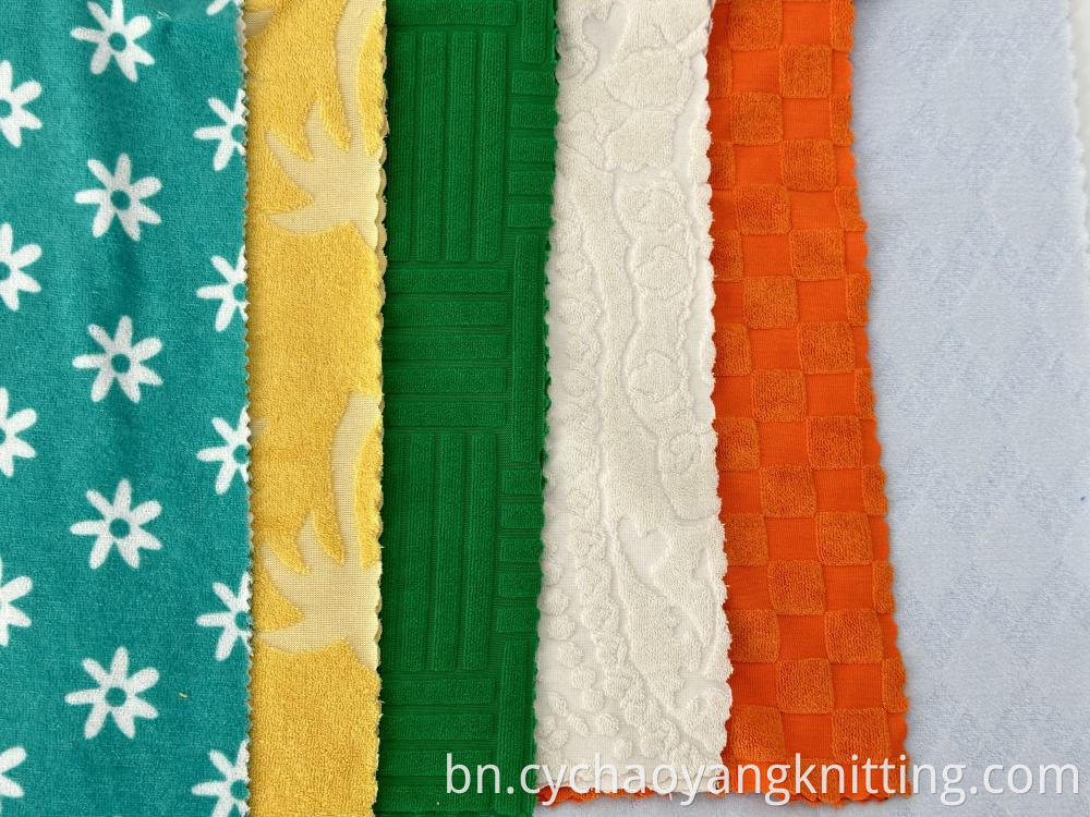 Elastic premium jacquard terry cloth